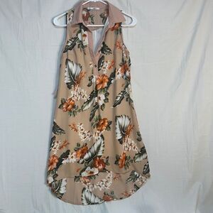 Grifflin Paris elongated floral shirt